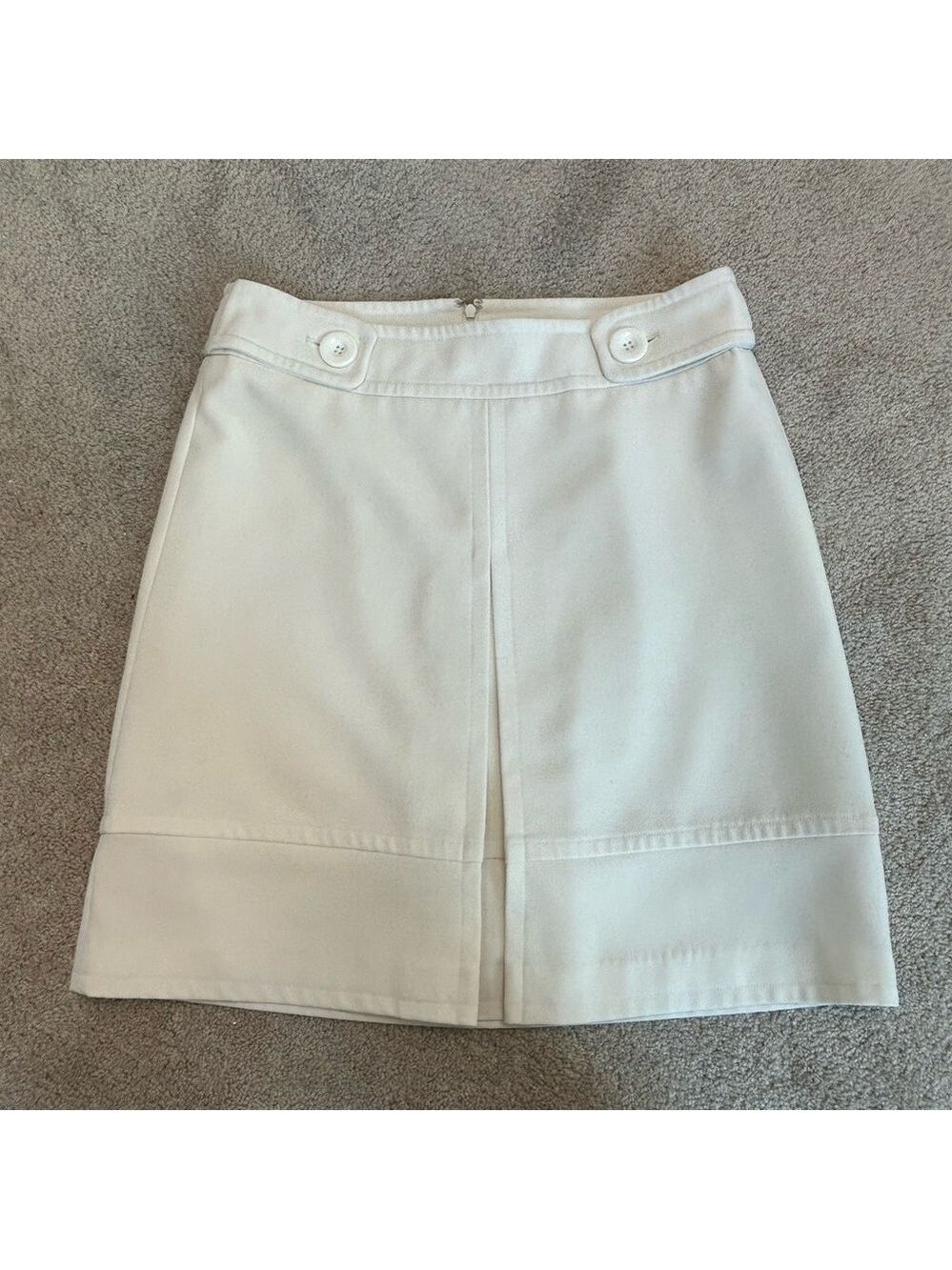 Sandra Angelozzi ivory light cream skirt front pleat Sz 38 - Picture 3 of 12